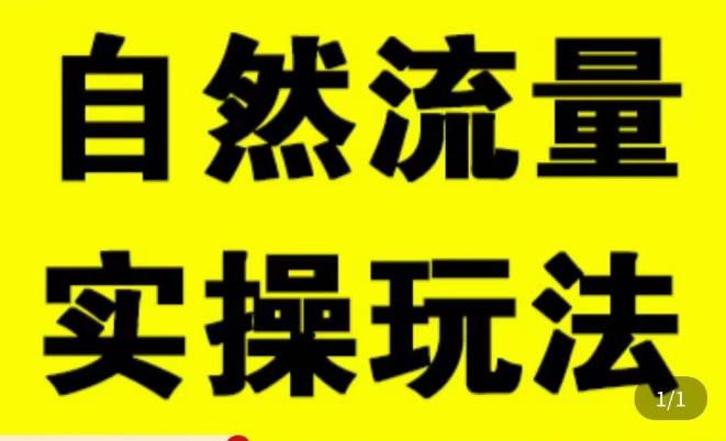 拼多多自然流量天花板，拼多多自然流的实操玩法，自然流量是怎么来的，如何开车带来自然流等知识-副业网