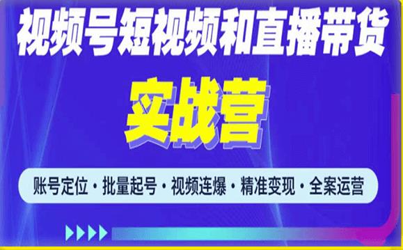 2023最新微信视频号引流和变现全套运营实战课程，小白也能玩转视频号短视频和直播运营-副业网
