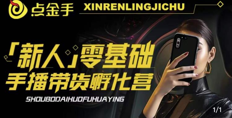 2023点金手·新人零基础手播带货孵化营：账号运营篇+主播话术篇+数据流量篇等-副业网