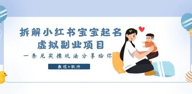 拆解小红书宝宝起名虚拟副业项目，一条龙实操玩法分享给你（教程+软件）-副业网
