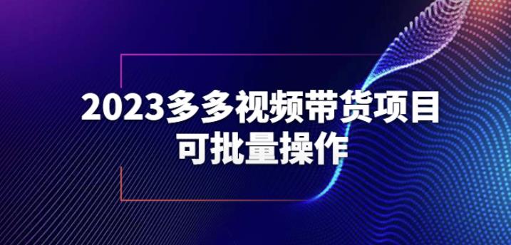 2023多多视频带货项目，可批量操作【保姆级教学】【揭秘】-副业网
