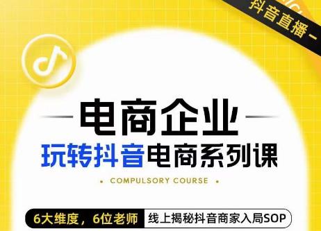 玺承·电商企业玩转抖音电商系列课,6大维度,6位老师,线上揭秘抖音商家入局SOP-副业网