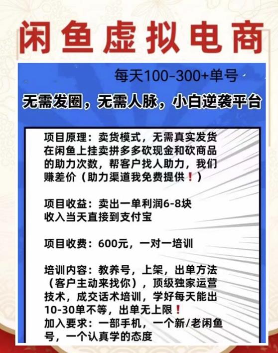 图片[2]-外边收费600多的闲鱼新玩法虚似电商之拼多多助力项目，单号100-300元-副业网