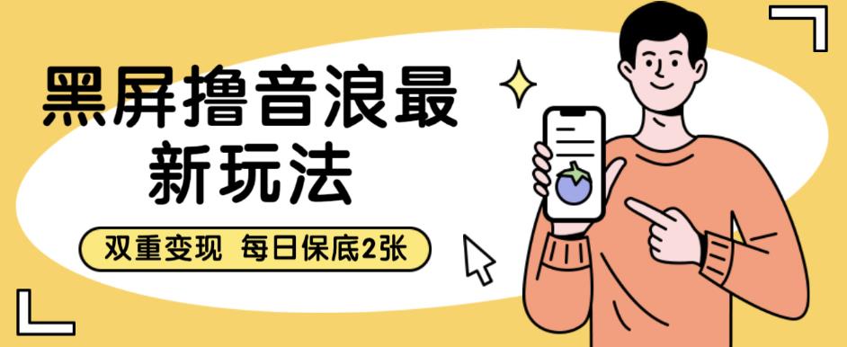 黑屏撸音浪最新玩法，双重变现，每日保底2张【揭秘】-副业网