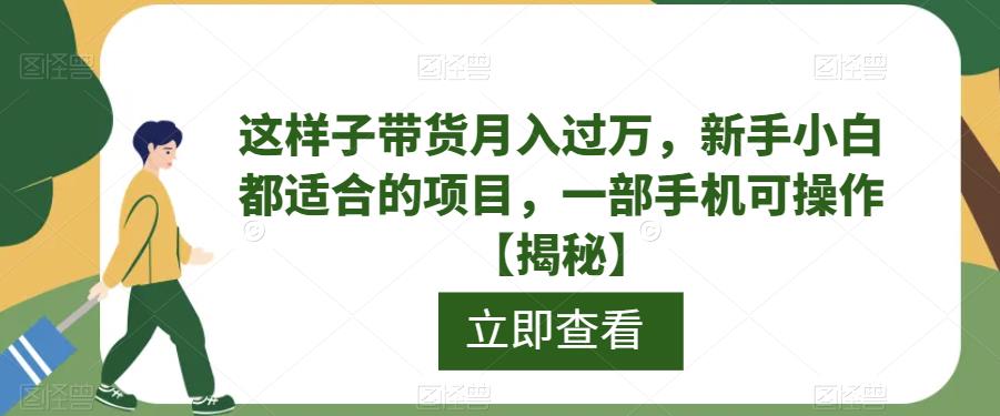 这样子带货月入过万，新手小白都适合的项目，一部手机可操作【揭秘】-副业网