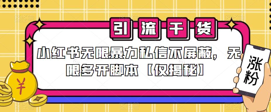 小红书无限暴力私信不屏蔽，无限多开脚本【仅揭秘】-副业网