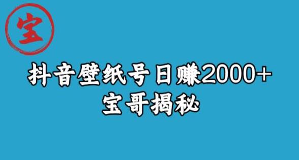 宝哥抖音壁纸号日赚2000+，不需要真人露脸就能操作【揭秘】-副业网