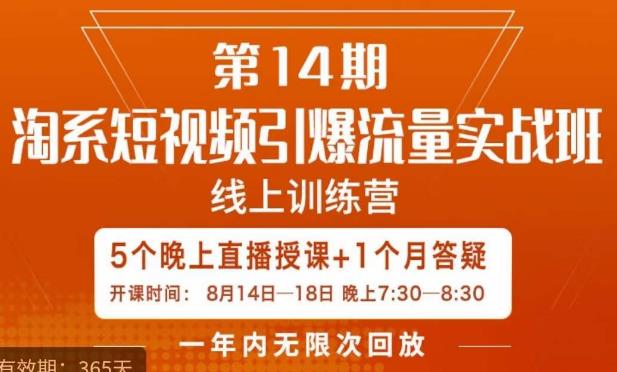 南掌柜·淘系短视频引爆流量实战班，​短视频是一个没有天花板的流量入口-副业网