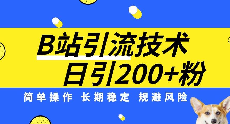 B站引流技术：每天引流200精准粉，简单操作，长期稳定，规避风险-副业网