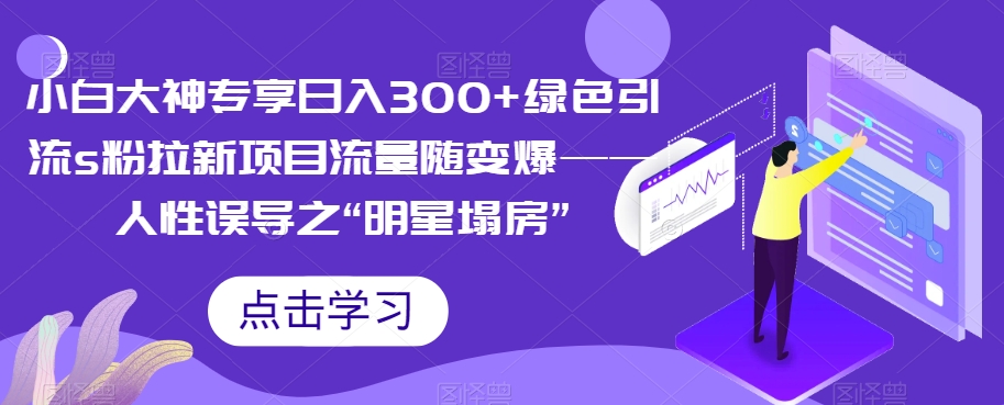 小白大神专享日入300+绿色引流s粉拉新项目流量随变爆——人性误导之“明星塌房”-副业网