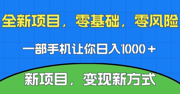 新项目，新平台，一部手机即可日入1000＋，无门槛操作【揭秘】-副业网
