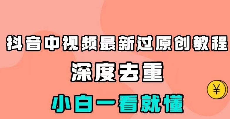 抖音中视频最新过原创教程，深度去重，小白一看就懂【揭秘】-副业网