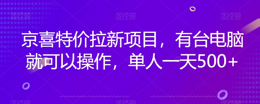 京喜特价拉新新玩法，有台电脑就可以操作，单人一天500+【揭秘】-副业网