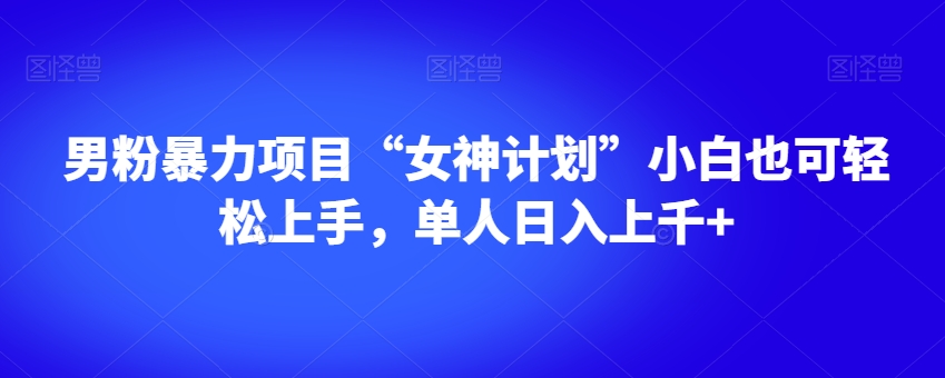 男粉暴力项目“女神计划”小白也可轻松上手，单人日入上千+【揭秘】-副业网