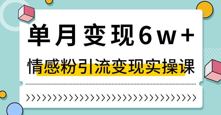 单月变现6W+，抖音情感粉引流变现实操课，小白可做，轻松上手，独家赛道【揭秘】-副业网