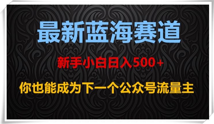 最新蓝海赛道，新手小白日入500+，你也能成为下一个公众号流量主【揭秘】-副业网