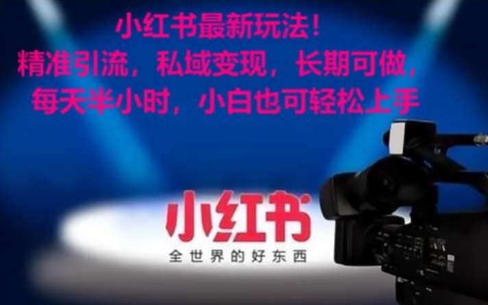 小红书最新玩法！精准引流，私域变现，长期可做，每天半小时，小白也可轻松上手-副业网