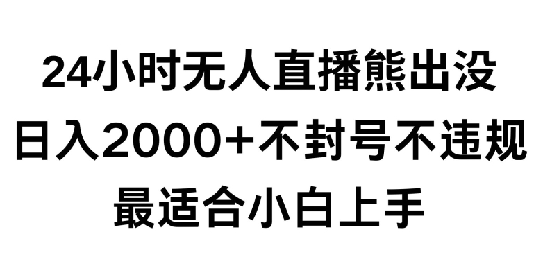 快手24小时无人直播熊出没，不封直播间，不违规，日入2000+，最适合小白上手，保姆式教学-副业网