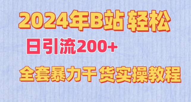 2024年B站轻松日引流200+的全套暴力干货实操教程-副业网