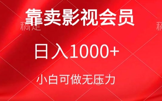 靠卖影视会员，日入1000+，落地保姆级教程，新手可学-副业网