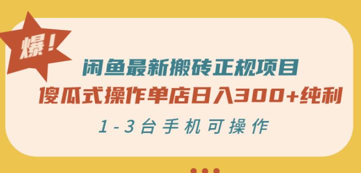 闲鱼最新搬砖正规项目：傻瓜式操作单店日入300+纯利，1-3台手机可操作-副业网