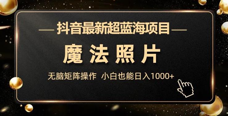 抖音最新超蓝海项目，魔法照片，无脑矩阵操作，小白也能日入1000+【揭秘】-副业网