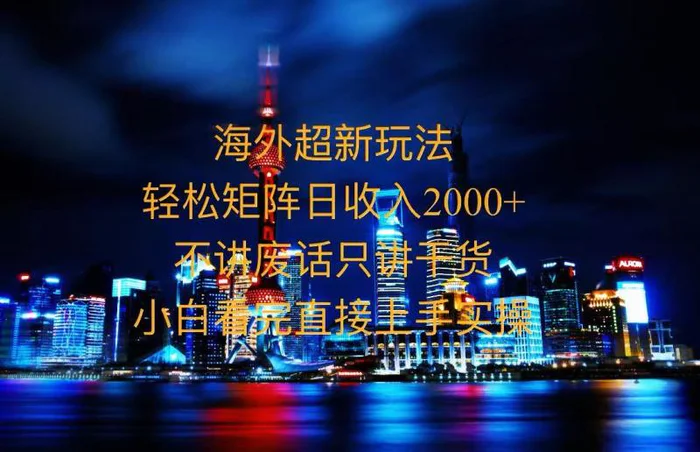 （13583期）2025全新海外暴力玩法，操作简单，小白轻松上手-副业城