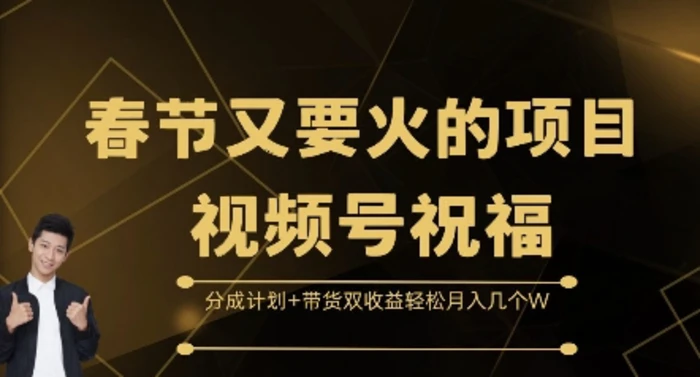 春节又要火的项目视频号祝福，分成计划+带货双收益，轻松月入几个W【揭秘】-副业城