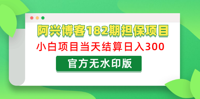 图片[2]-（1219期）阿兴博客182期担保项目：小白项目当天结算日入300可副业【官方无水印版】-副业城