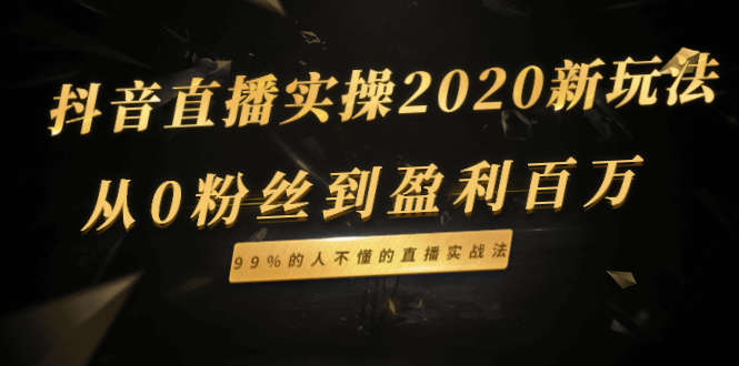 （1334期）抖音直播实操2020新玩法：从0粉丝到盈利百万，99%的人不懂的直播实战法-副业城