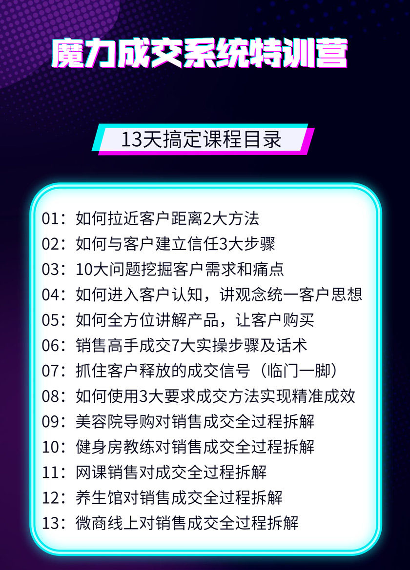图片[2]-（1499期）13天魔力成交系统特训营：从0-1掌握1对1私信成交，让微信成为你的提款机-副业城