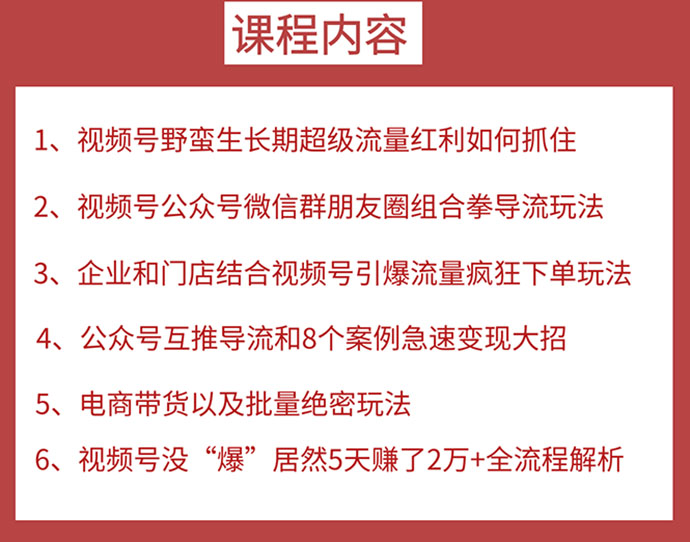 图片[2]-（1532期）视频号训练营第2期：引爆流量疯狂下单，5天赚2万+全流程解析！-副业城