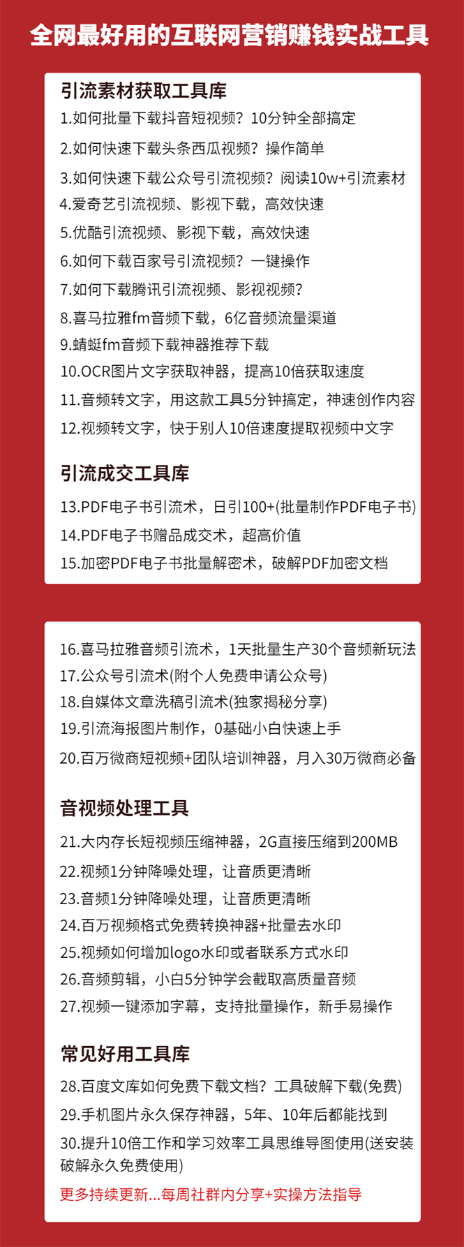 图片[2]-（1583期）30套互联网营销黑科技落地实战，让你收钱效率倍增10倍，批量引流，快速变现-副业城