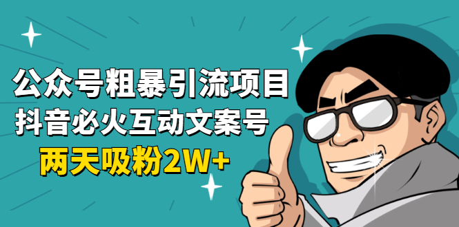 （1632期）公众号粗暴引流项目：抖音必火互动文案号，两天吸粉2W+（可持续操作）-副业城