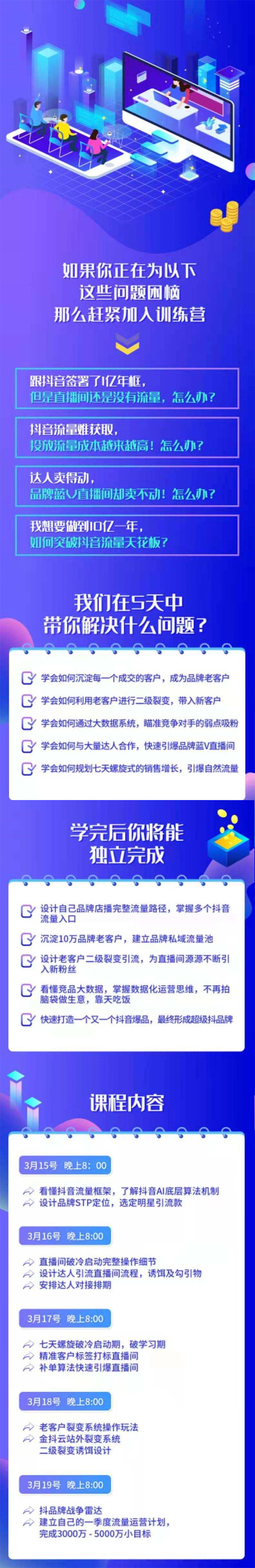 图片[2]-（1699期）抖品牌店播5天流量训练营：28天从0做到1650万抖音品牌店播玩法揭秘-副业城