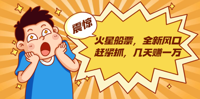 （1856期）火星船票，全新风口赶紧抓，几天赚一万+摆地摊卖尾货月入一万（5个项目）-副业城