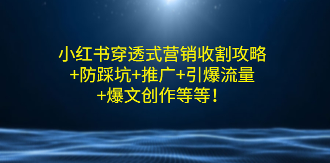 （2907期）小红书穿透式营销收割攻略+防踩坑+推广+引爆流量+爆文创作等等！-副业城