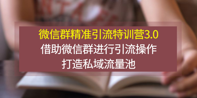 （2770期）微信群精准引流特训营3.0，借助微信群进行引流操作，打造私域流量池-副业城