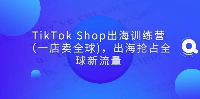 （2787期）TikTok Shop出海训练营（一店卖全球)，出海抢占全球新流量-副业城