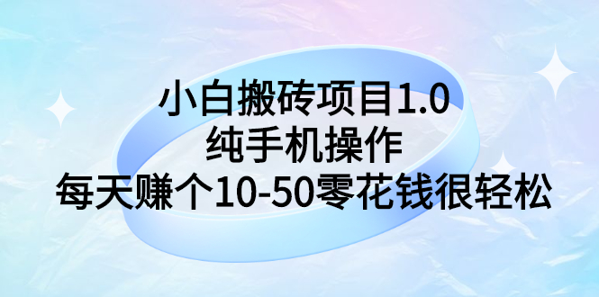 （2740期）小白搬砖项目1.0，纯手机操作，每天赚个10-50零花钱很轻松-副业城