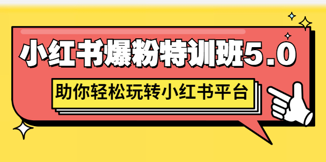 （2690期）小红书爆粉特训班5.0，助你轻松玩转小红书平台价值1380元-副业城