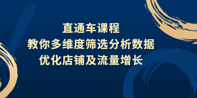 （2642期）直通车课程，教你多维度筛选分析数据，优化店铺及流量增长-副业城