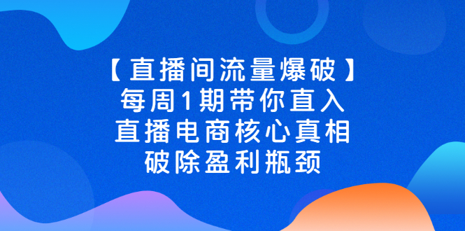 （2542期）【直播间流量爆破】每周1期带你直入直播电商核心真相，破除盈利瓶颈-副业城