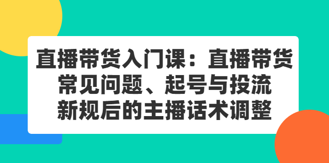 （2410期）直播带货入门课：直播带货常见问题、起号与投流、新规后的主播话术调整-副业城