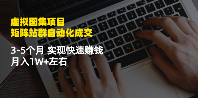 （2411期）虚拟图集项目：矩阵站群自动化成交，3-5个月 实现快速赚钱 月入1W+左右-副业城