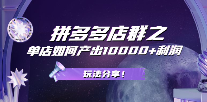 （2056期）拼多多店群之：教你单店如何产出10000+利润，玩法分享！-副业城