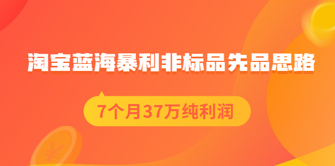 （2054期）淘宝蓝海暴利非标品先品思路，7个月37万纯利润，压箱干货分享！-副业城