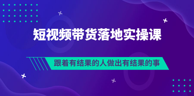 （3102期）排雷班-短视频带货落地实操课，跟着有结果的人做出有结果的事-副业城