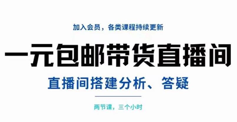 （3213期）一元包邮带货直播间搭建，两节课三小时，搭建、分析、答疑-副业城