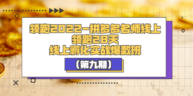 （3370期）领跑2022-拼多多名师线上领跑28天，线上孵化实战爆款班（第九期）-副业城